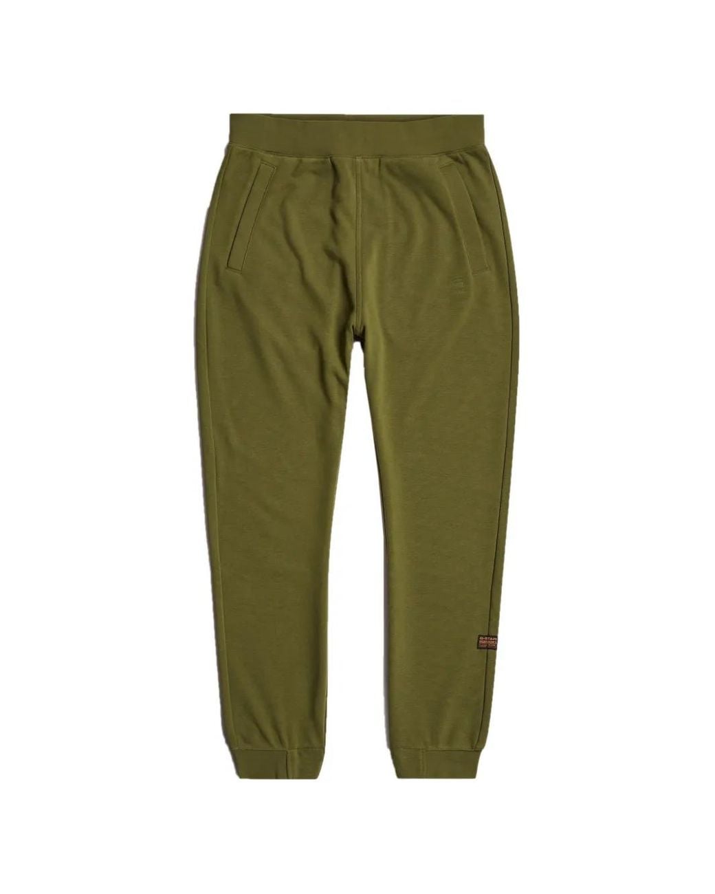 G-Star Green Script Logo-Patch Track Pants for men