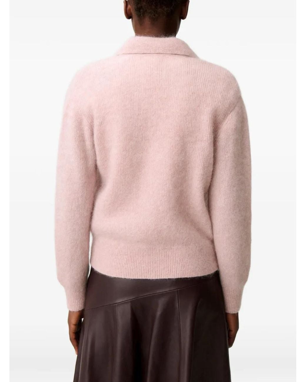Claudie Pierlot Pink Relaxed Fluffy Knit Jumper