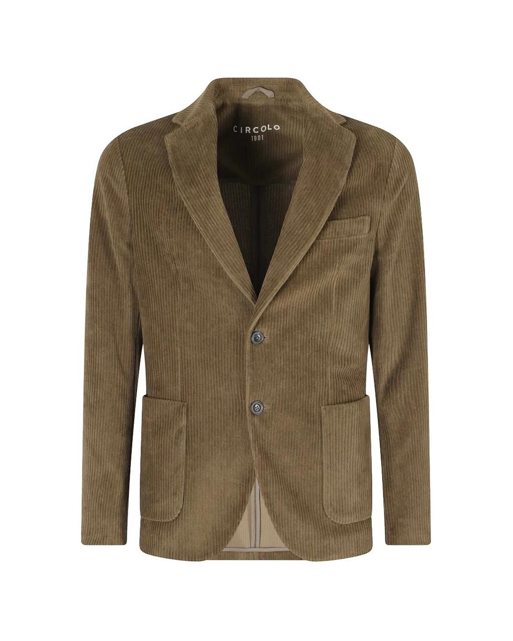Circolo 1901 Green Corduroy Single-Breasted Blazer for men