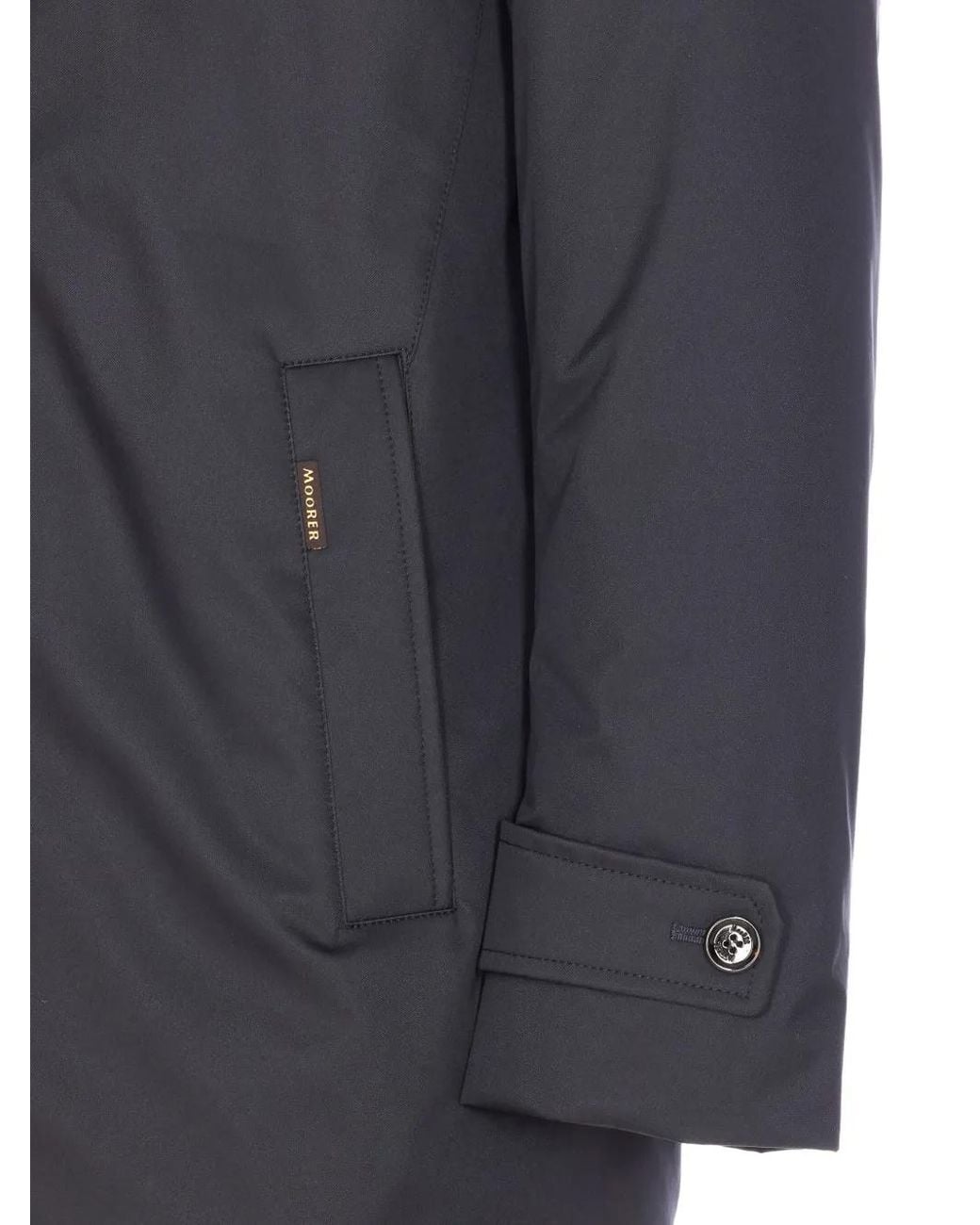 Moorer Blue High-Neck Padded Coat for men