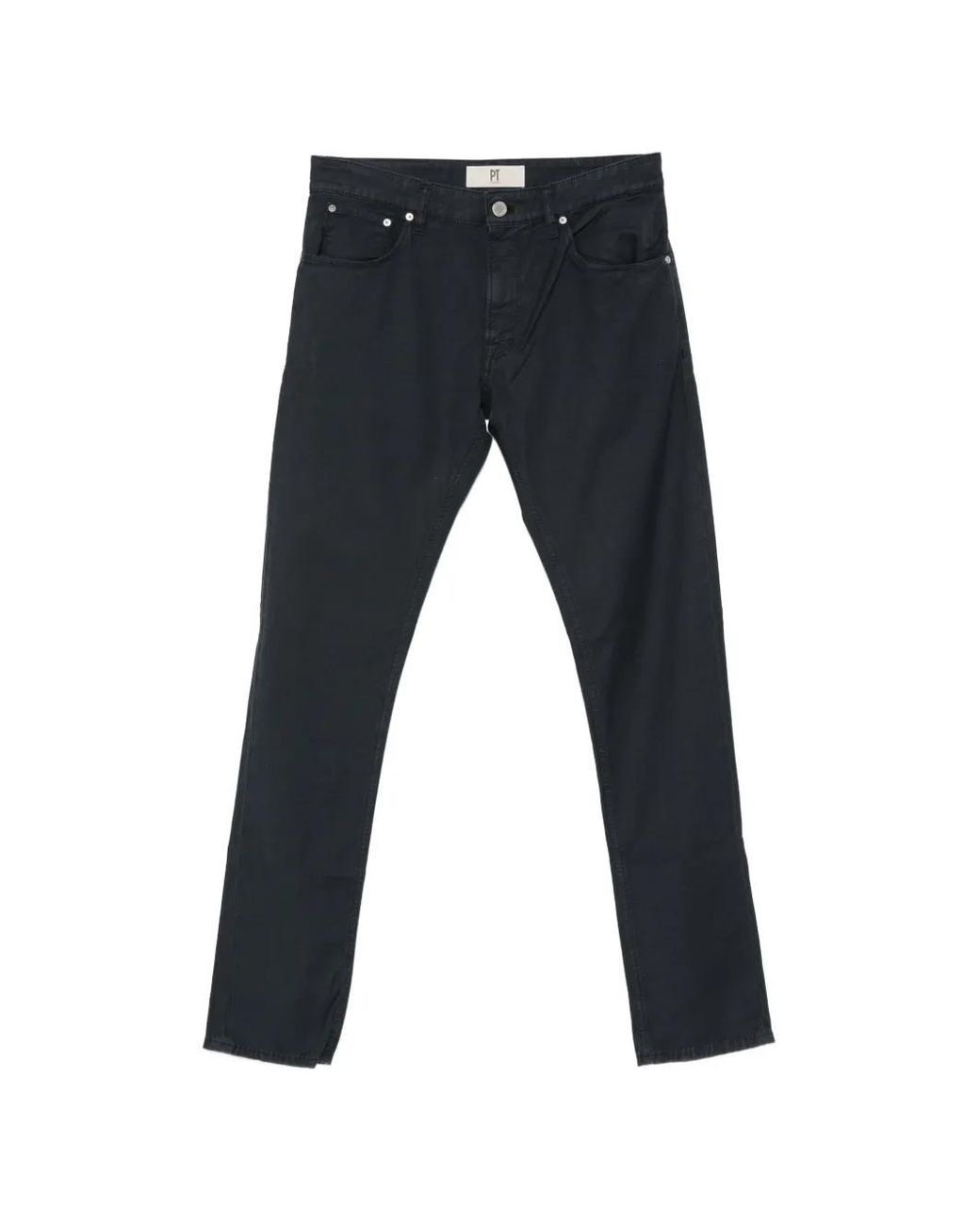 PT Torino Blue Logo-Patch Five-Pocket Trousers for men