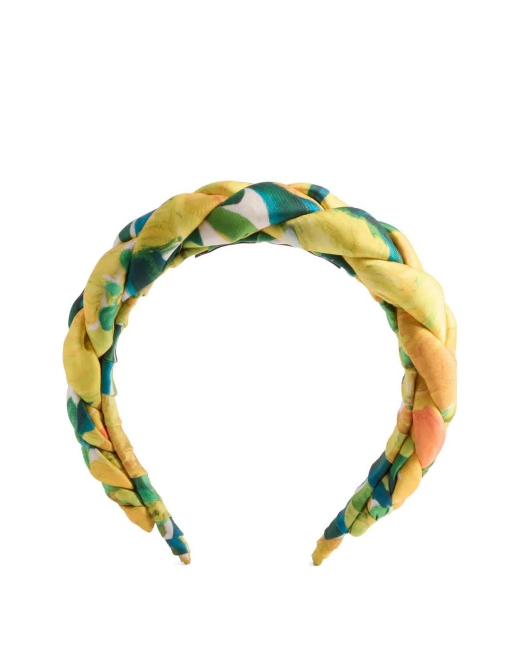 LaDoubleJ Yellow Braided Floral Head Band
