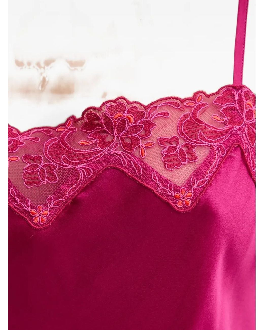 Chantelle Pink Cabaret Sauvage Lace-Trim Nightdress