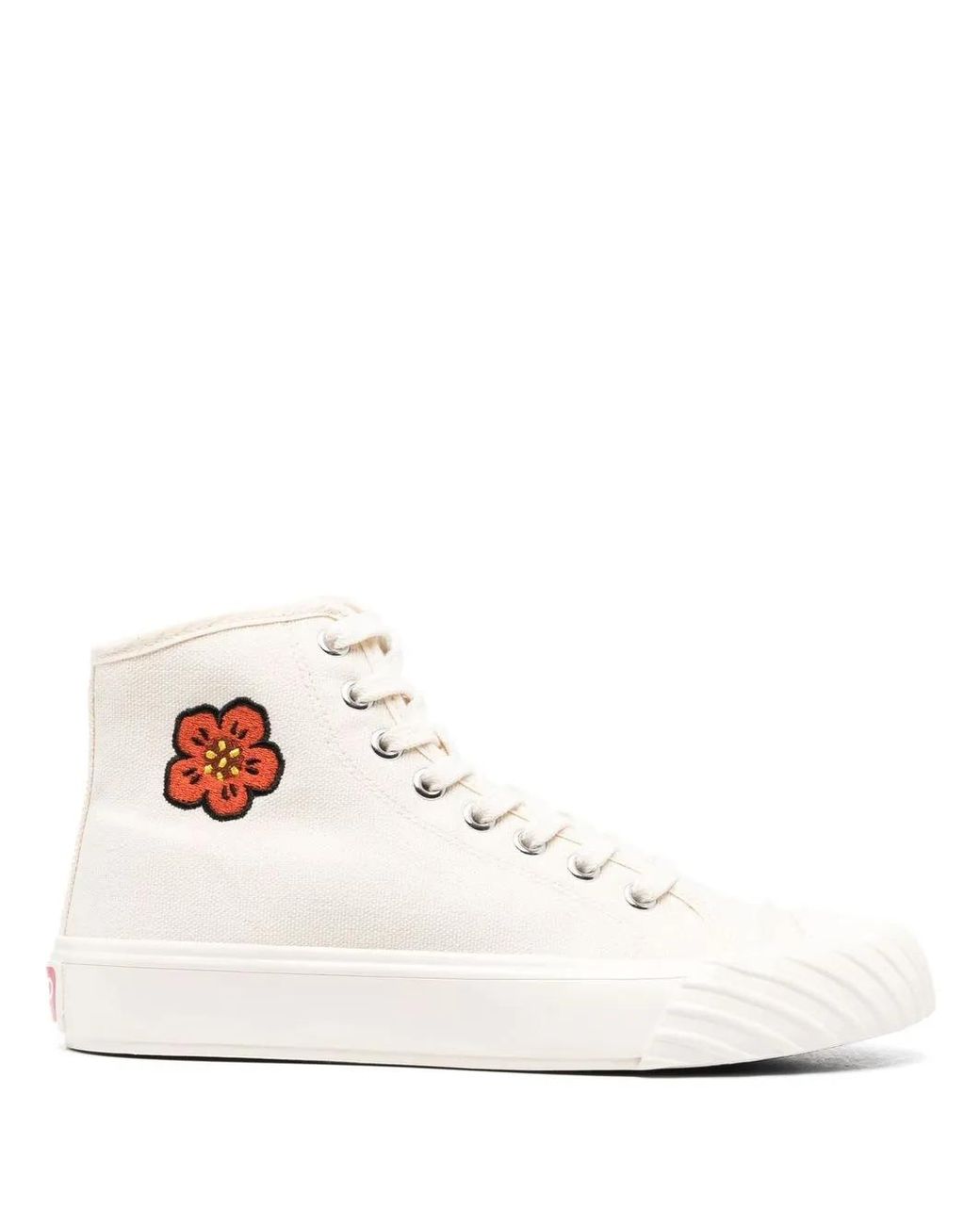KENZO White Embroidered-Logo High-Top Sneakers