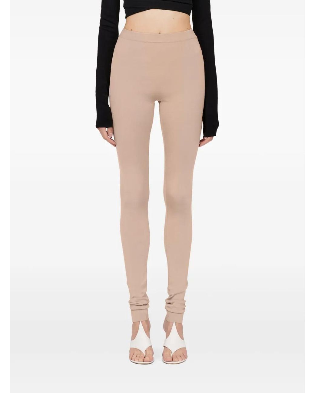 Ferragamo Geribbelde Legging in het Natural