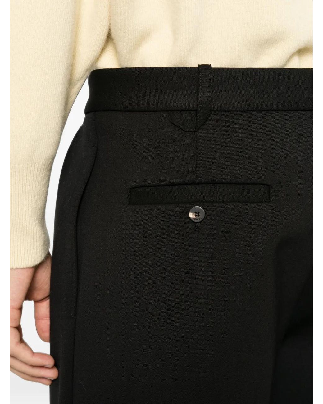Jacquemus Black Pleated Wide-Leg Trousers for men