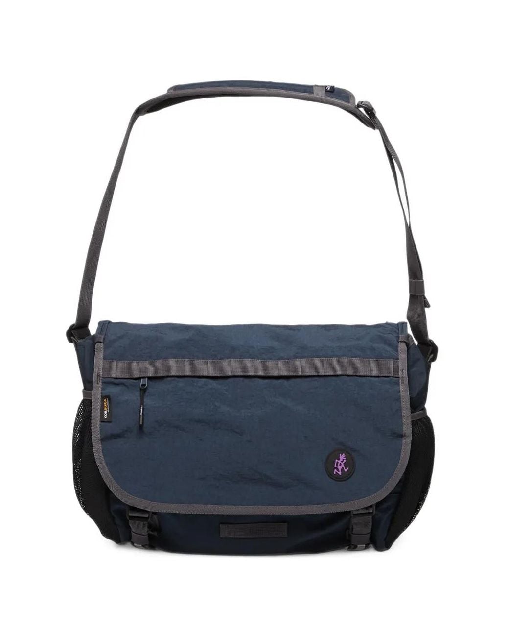 Gramicci Blue Logo-Patch Messenger Bag