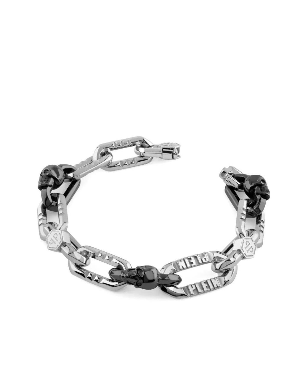 Philipp Plein Gray Edge Cable-Link Bracelet for men