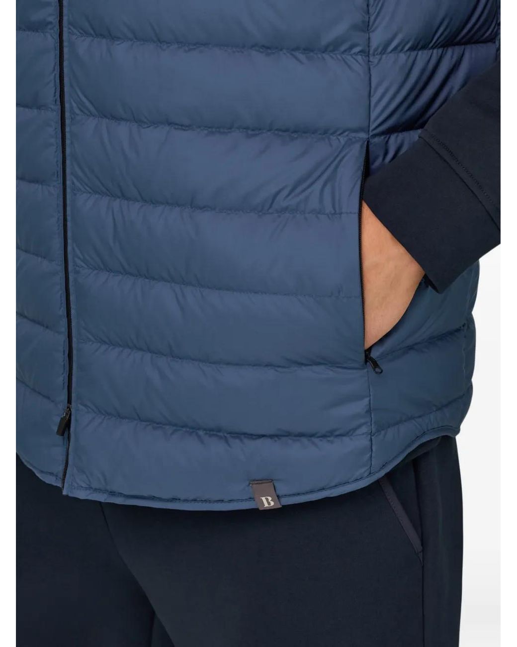 Boggi Blue Padded Logo Patch Gilet for men