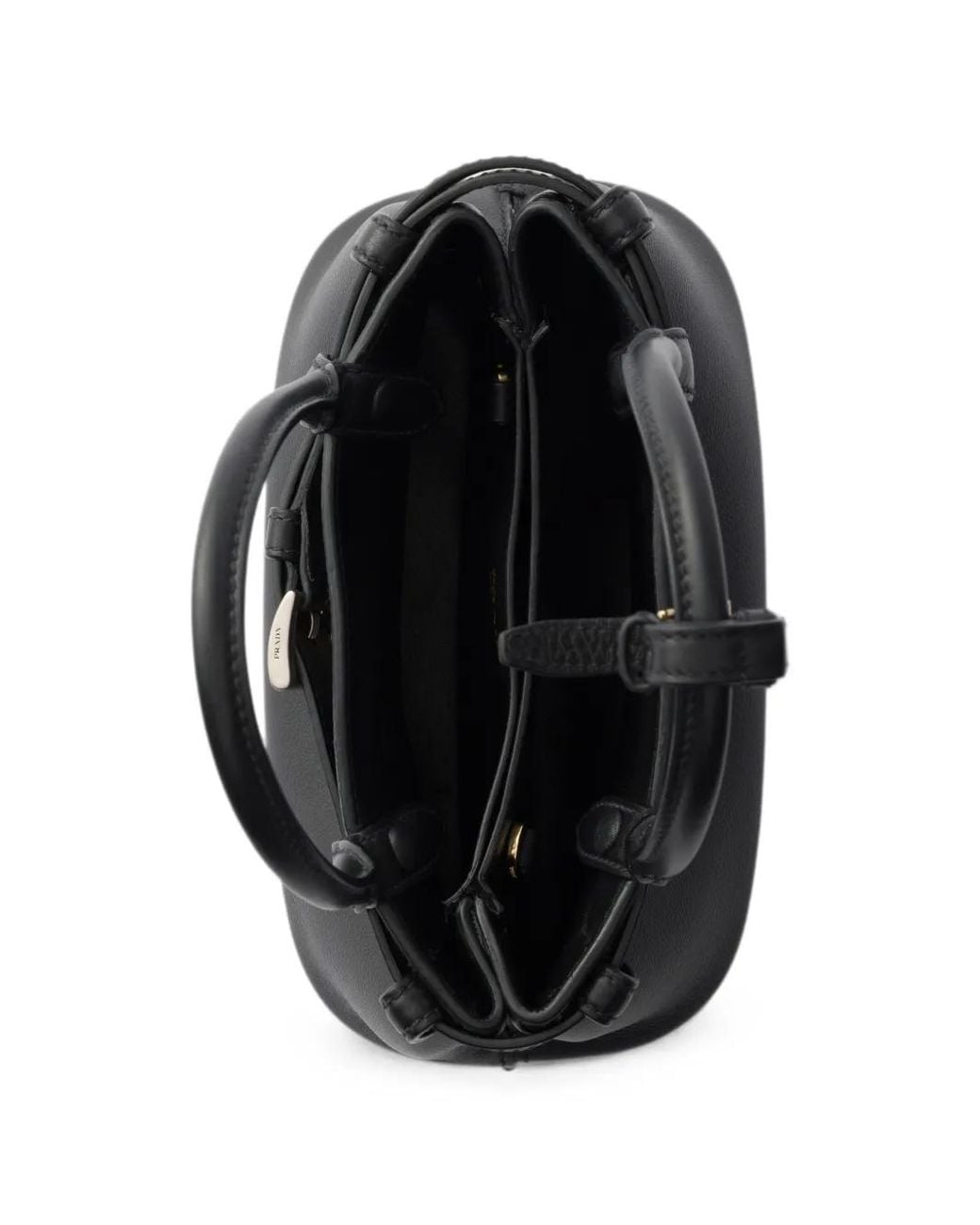 Prada Black Small Buckle-Detail Leather Shoulder Bag