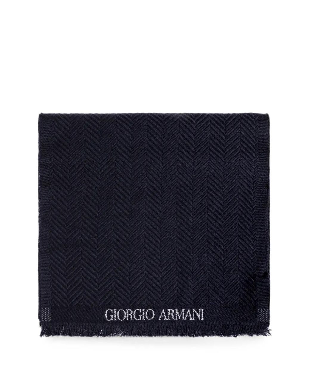 Giorgio Armani Blue Écharpe À Motif De Chevrons for men
