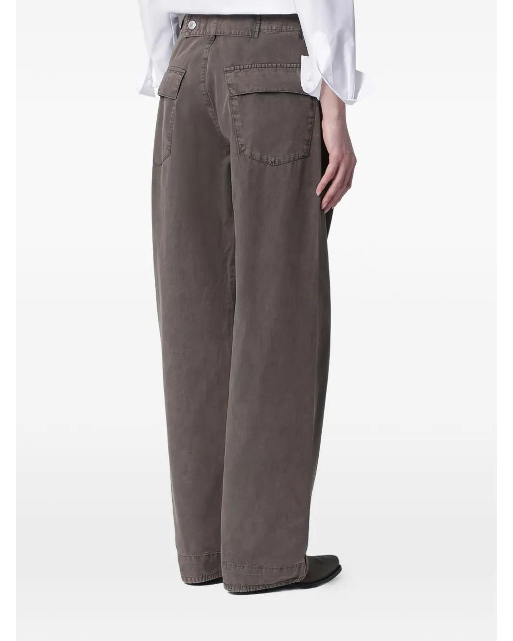 6397 Brown High-Waisted Wide-Leg Trousers