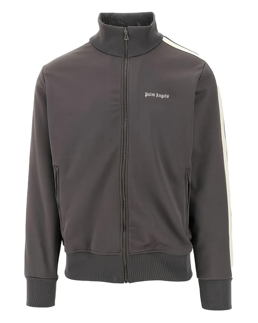 Palm Angels Gray Track Top Clothing for men