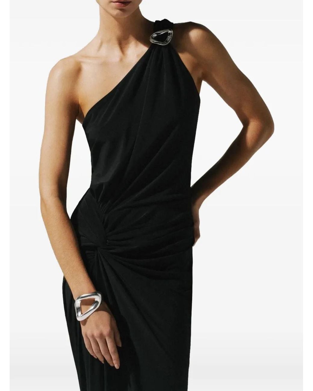 Baobab Black Canoa One-Shoulder Maxi Dress