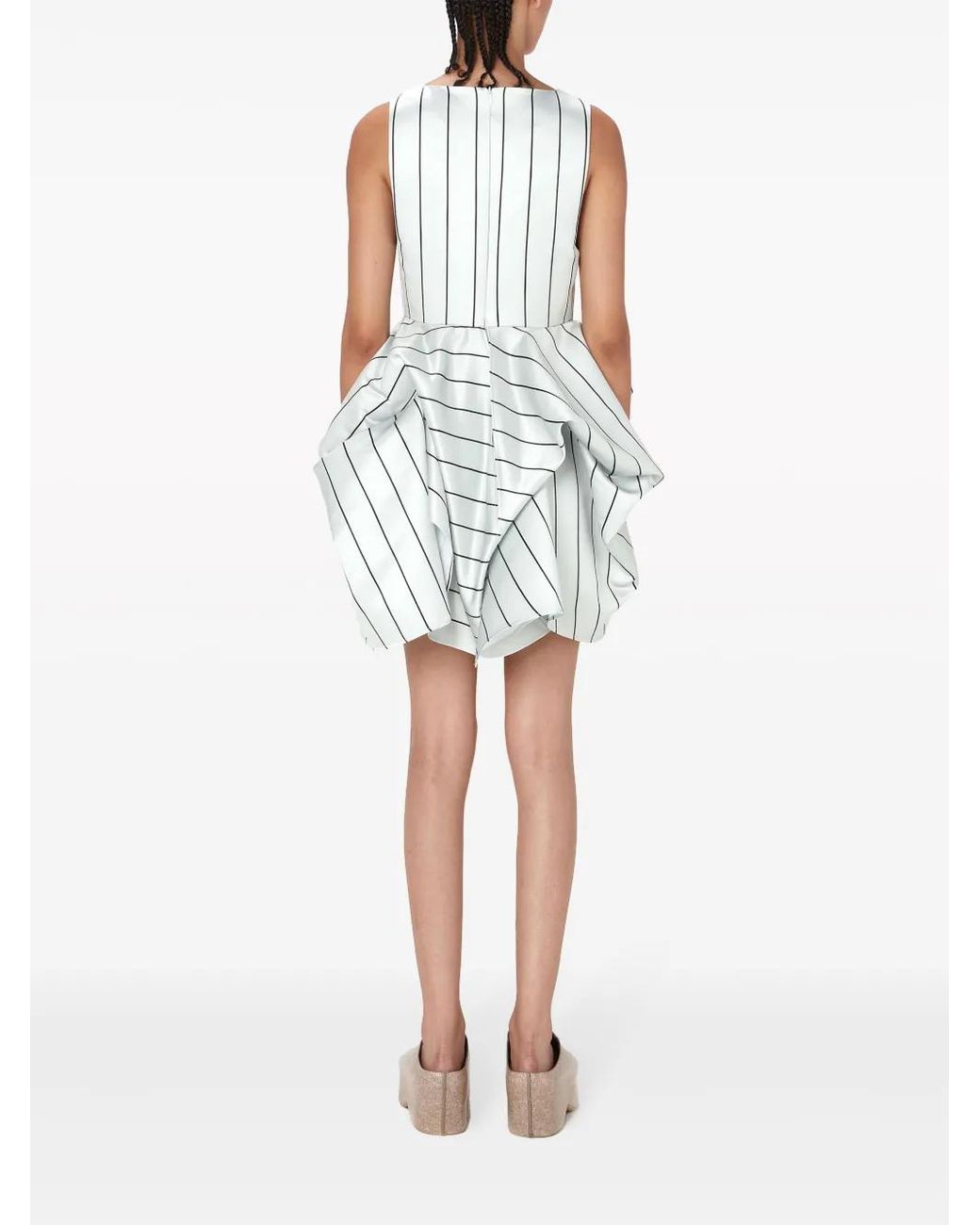 J.W. Anderson Gray Sleeveless Peplum Minidress