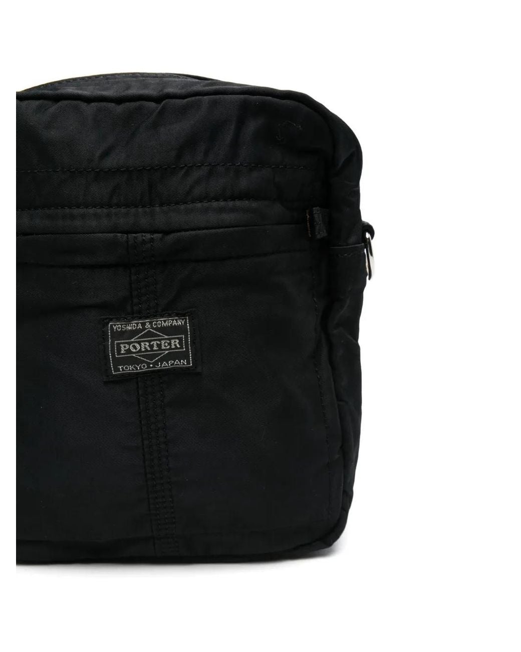 Porter-Yoshida and Co Black Logo-Tag Messenger Bag for men
