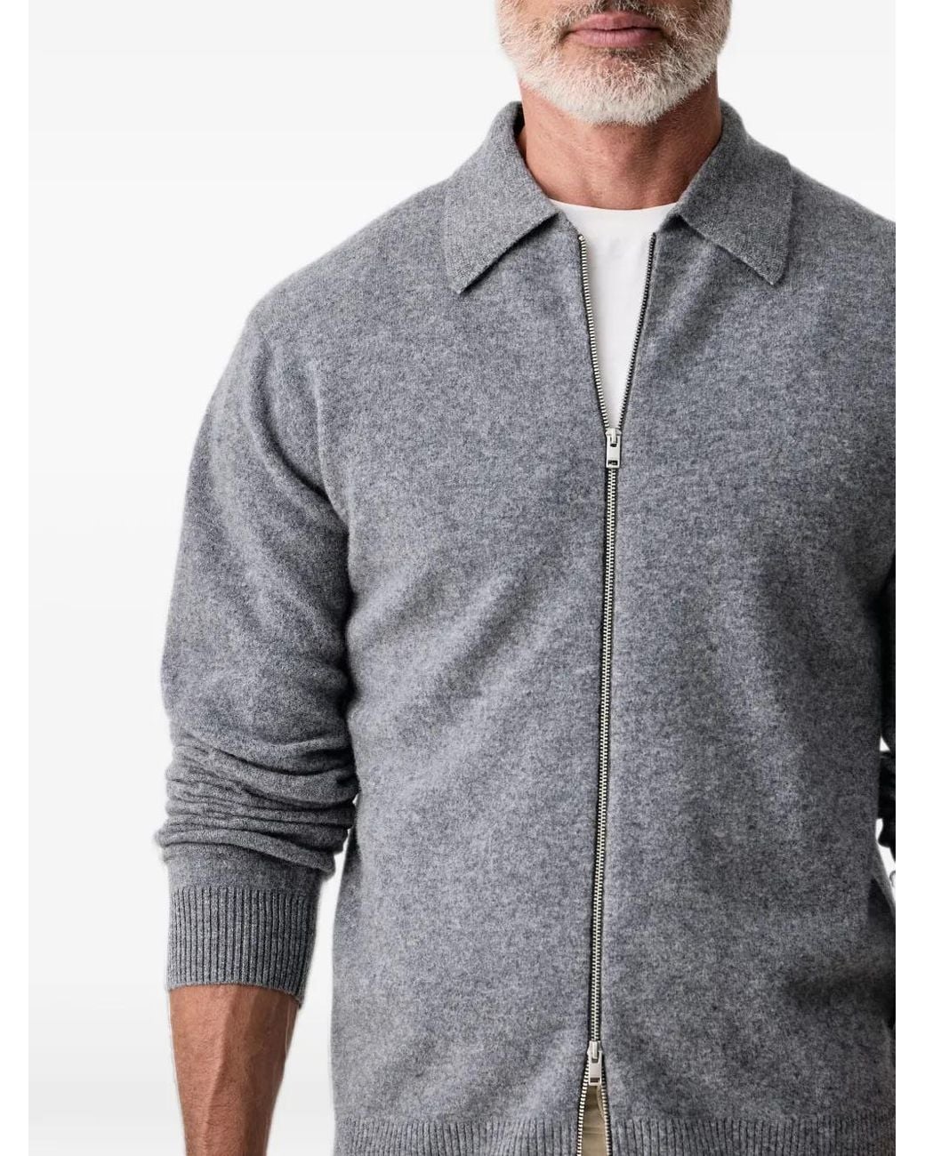 Lindbergh Gray Cardigan À Fermeture Zippée for men