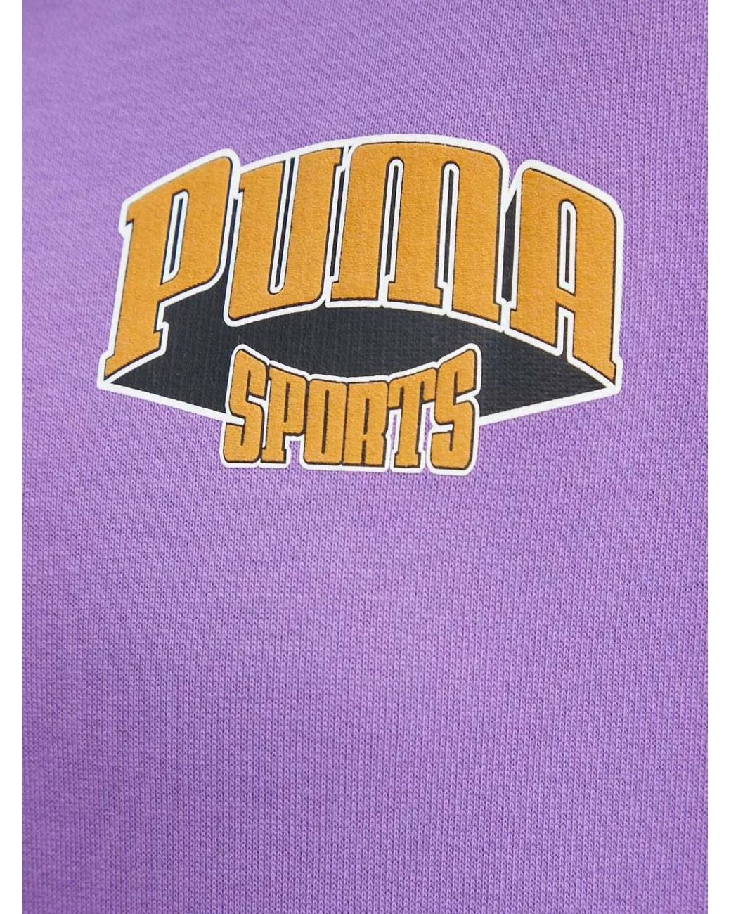 PUMA Purple Team Logo-Print Hoodie