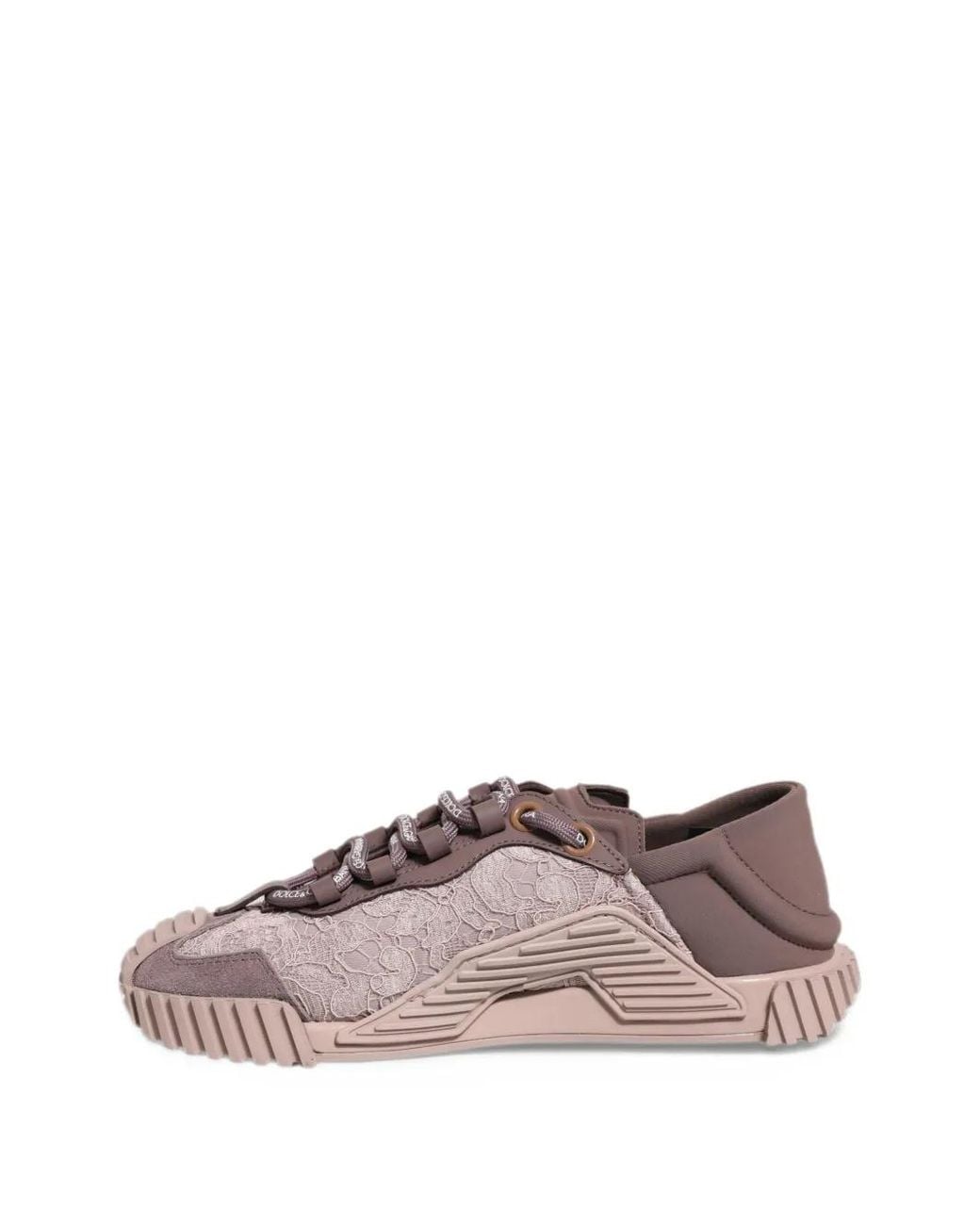Dolce & Gabbana Pink Ns1 Low-Top Lace Sneakers