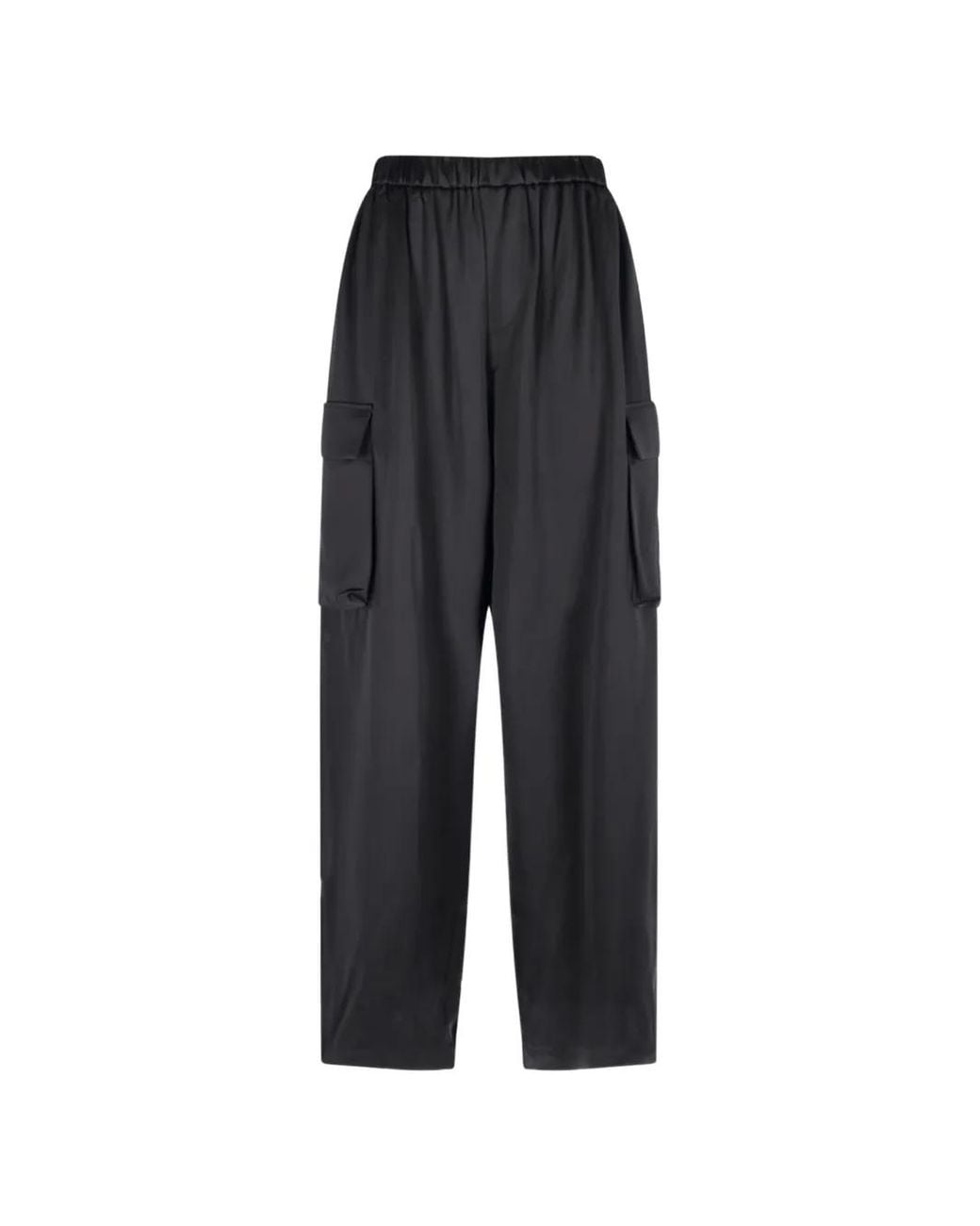 Frankie Shop Black Delny Satin Cargo Pants