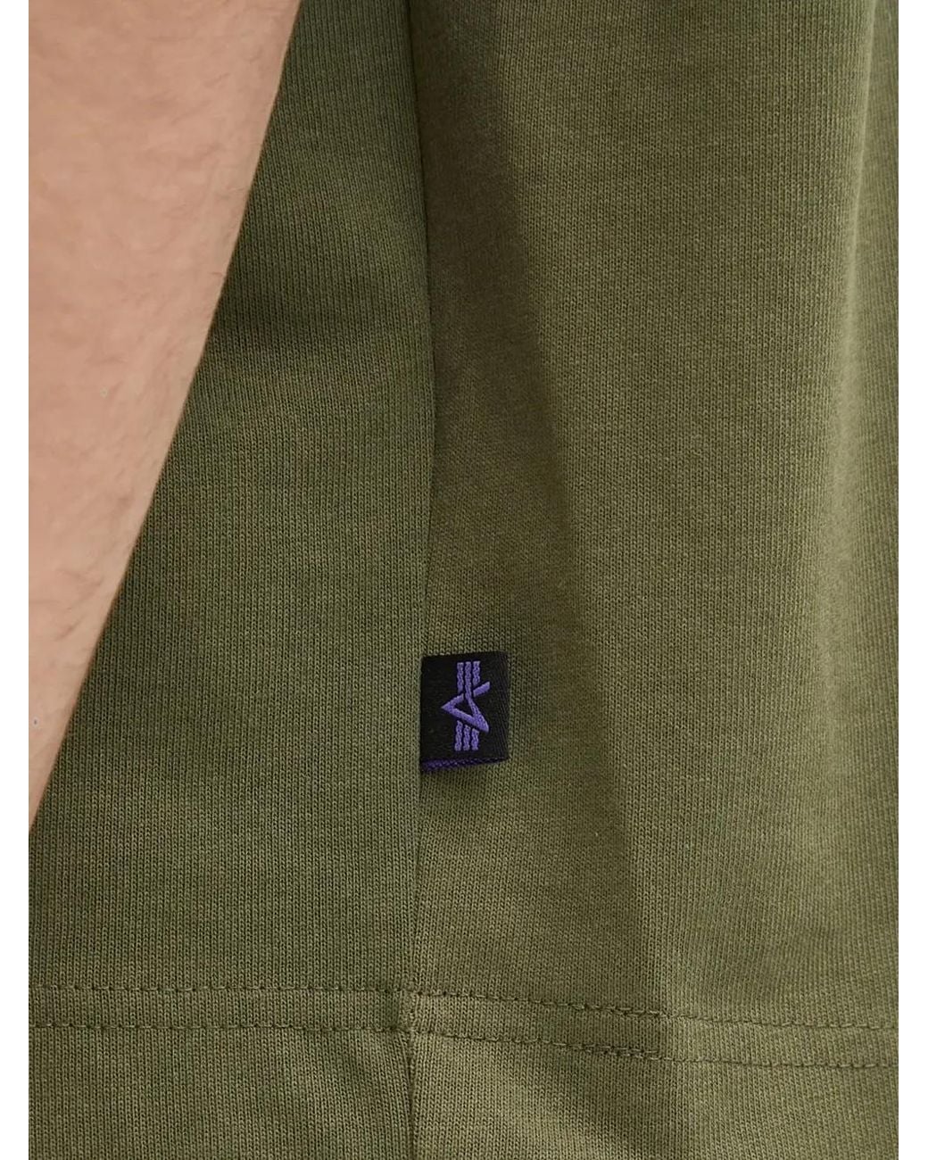 Alpha Industries Green Logo-Tag T-Shirt for men