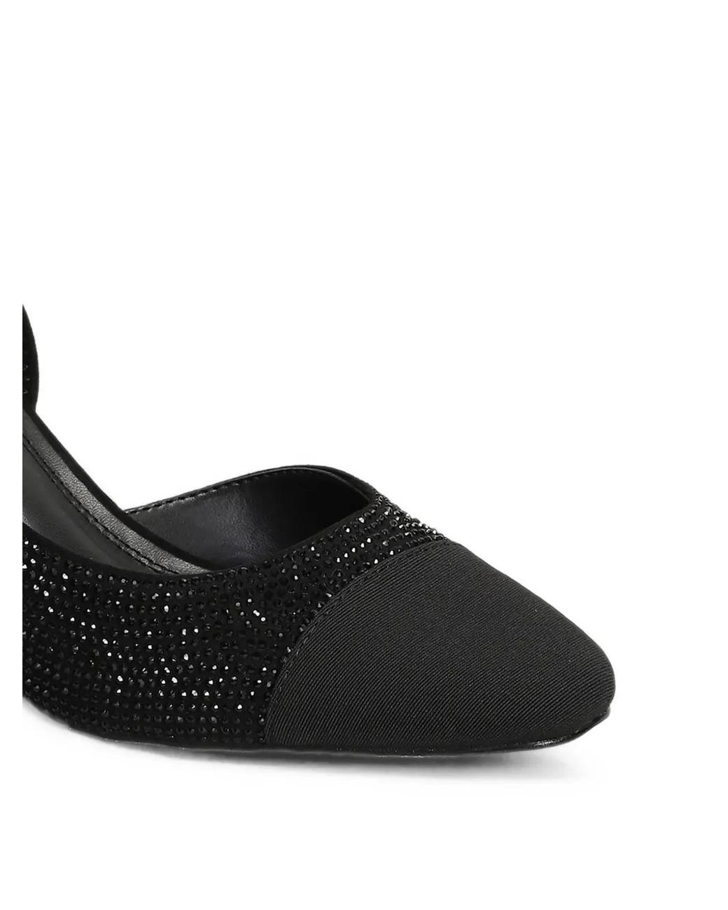 Twentyfourhaitch Black Esea Crystal-Embellished Floral-Detail Pumps