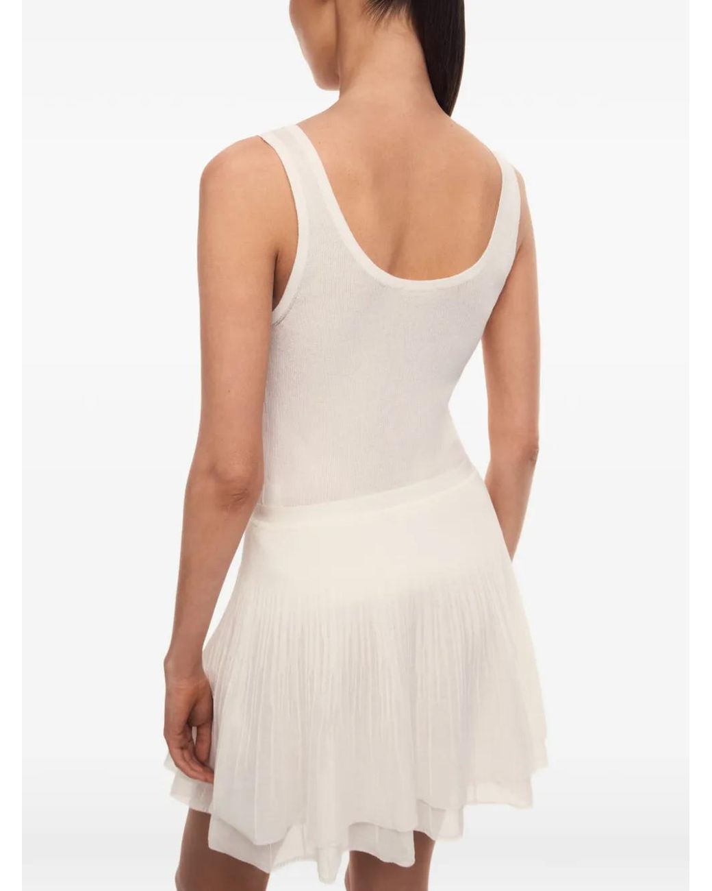 12 STOREEZ Lattice Geribbelde Tanktop in het White