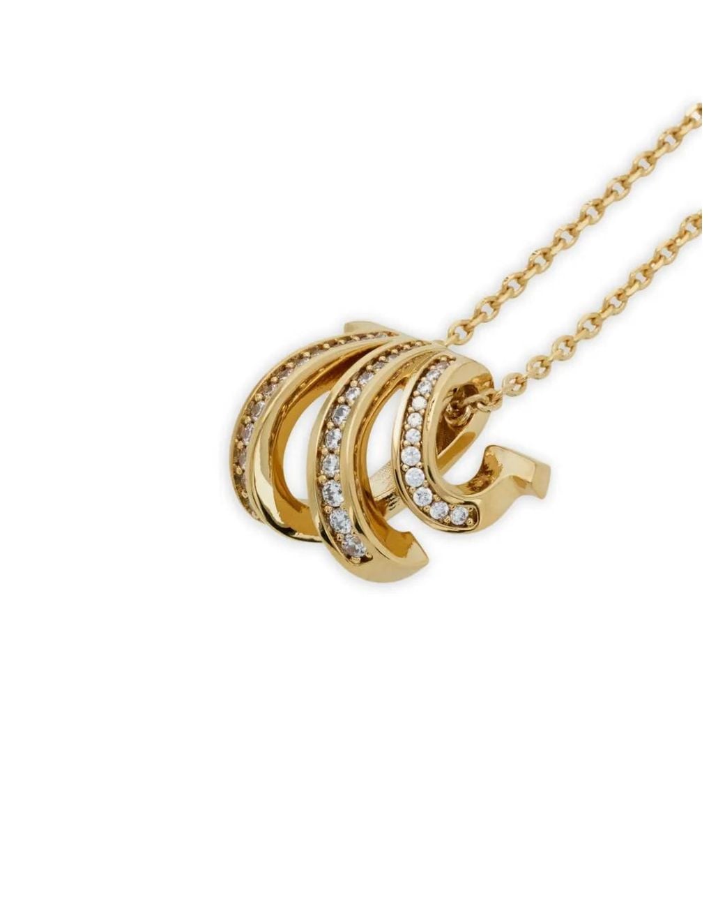 Ferragamo White Triple Gancini Crystal Necklace