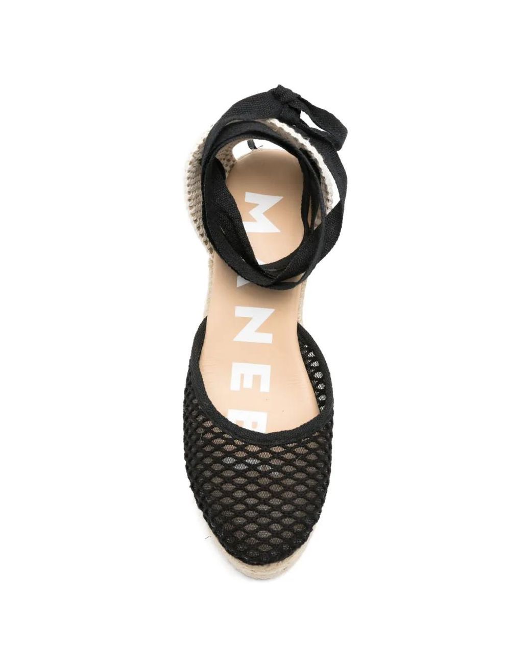 Manebí Black Espadrilles En Résille À Bride Nouée