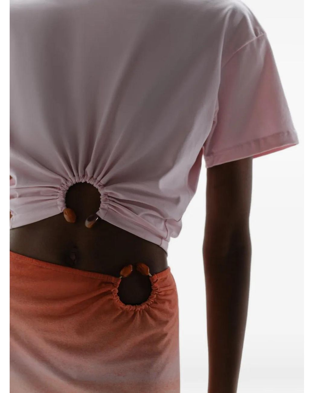 Baobab Pink Tika Ruched Ring-Detail T-Shirt