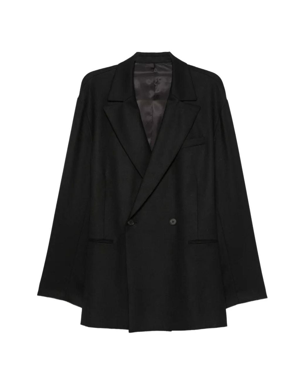 Ssstein Black Double-Breasted Oversized Blazer for men