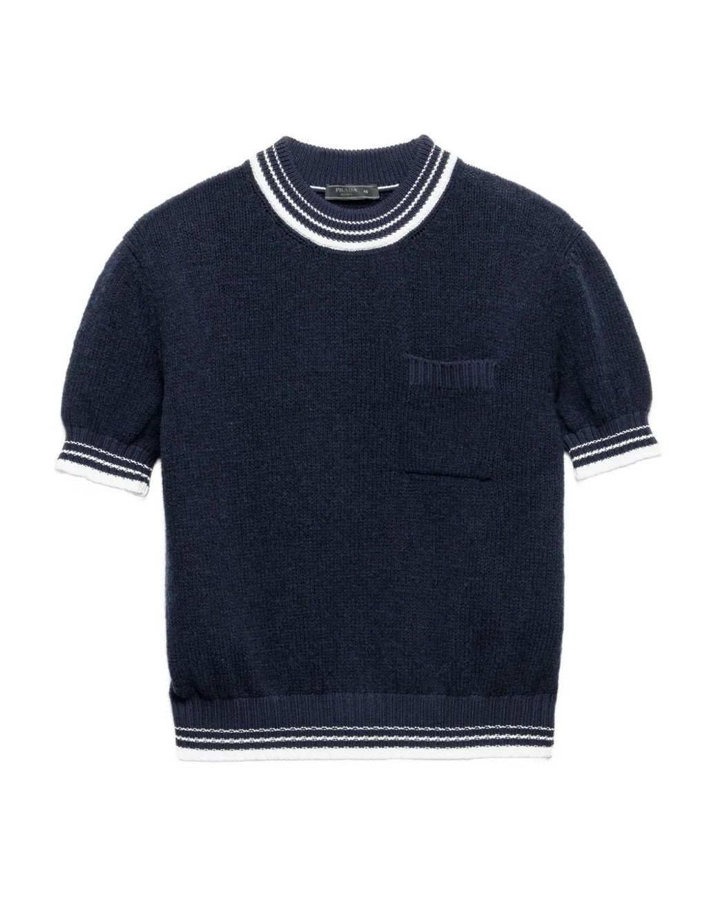 Prada Short-Sleeve Knit Top in Blue for Men | Lyst