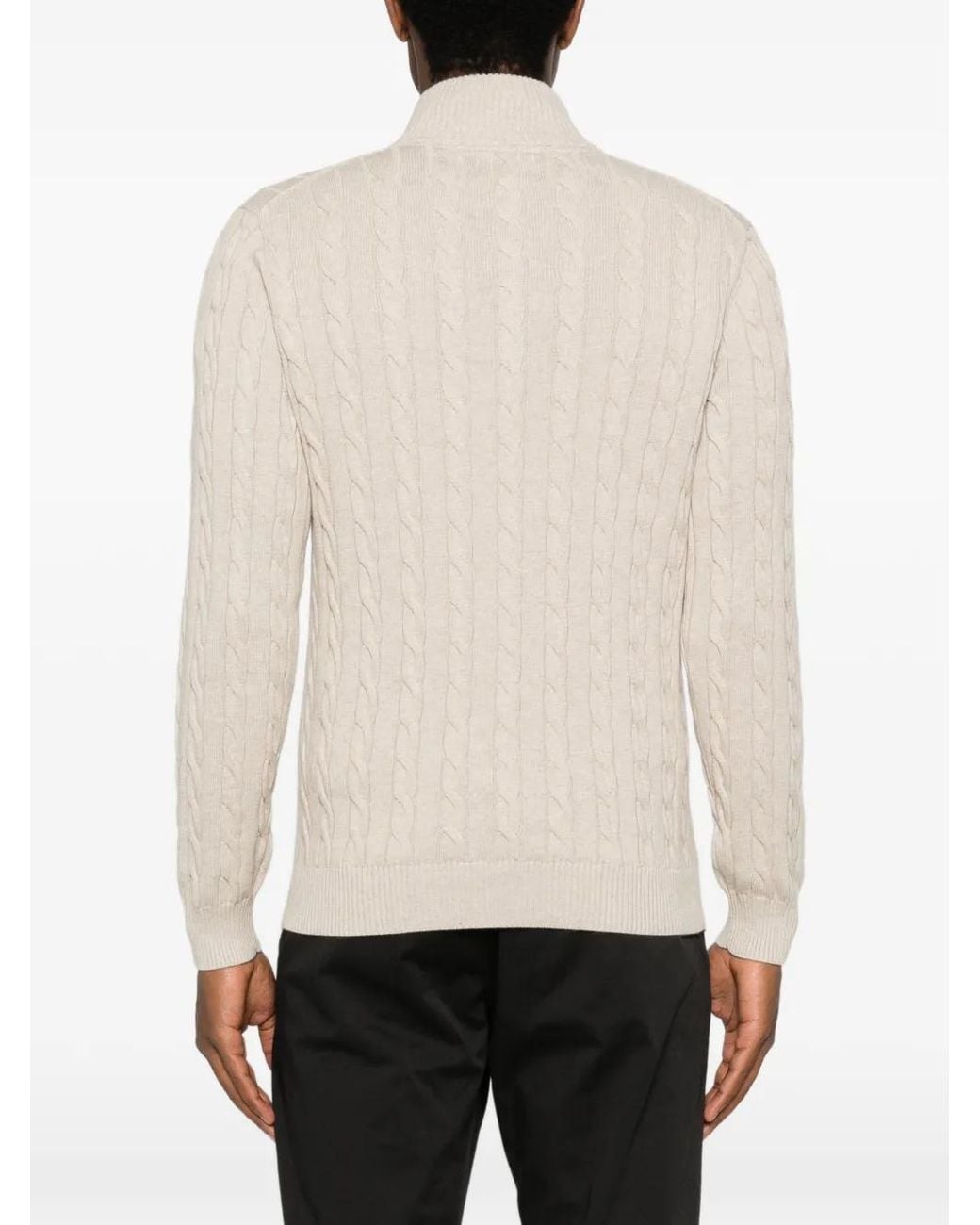 Gant White Pull En Maille Torsadée for men