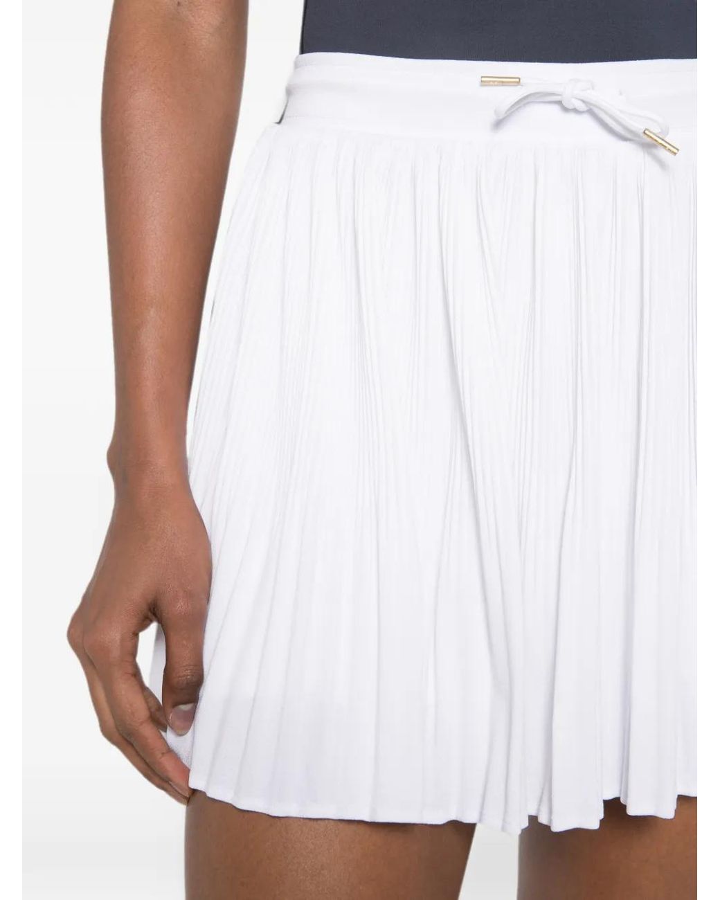 Varley White Davina 15" High-Rise Pleated Skort