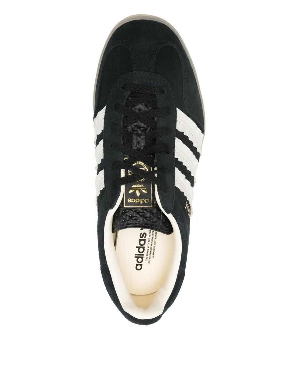 Adidas Black Gazelle Suede Three-Stripe Sneakers