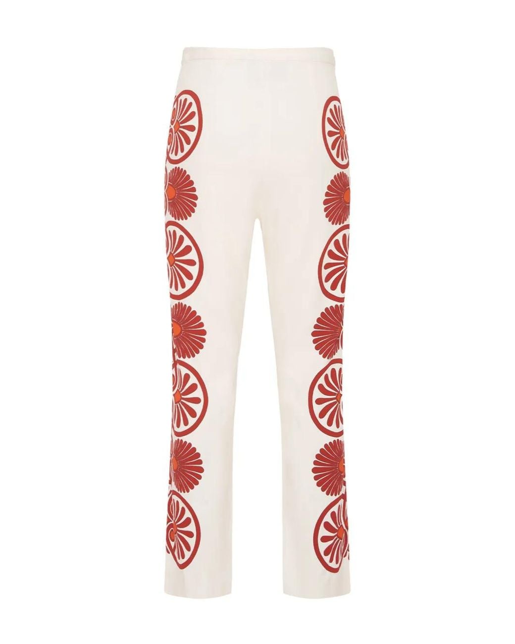 LaDoubleJ Red Patterned Stretch Trousers