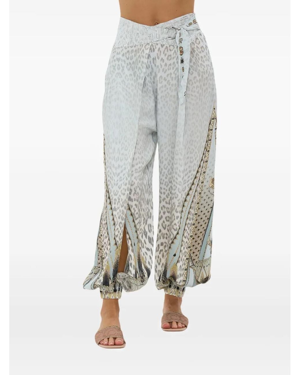 Camilla Gray Asymmetrical Belted Trousers
