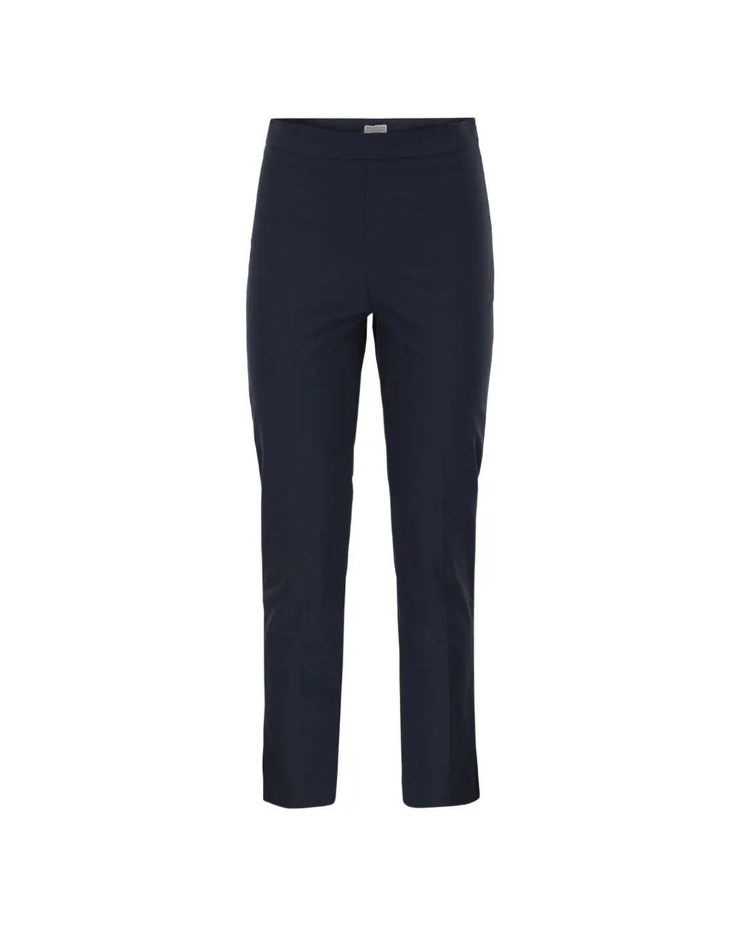 Brunello Cucinelli Blue Belt-Loops Cropped Trousers