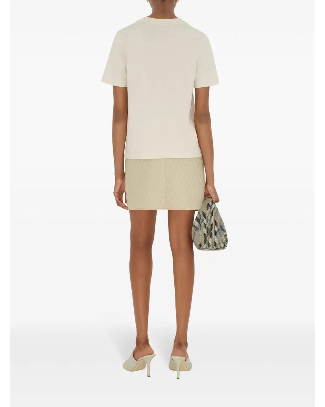 Burberry Natural Logo-Embroidered Cotton T-Shirt