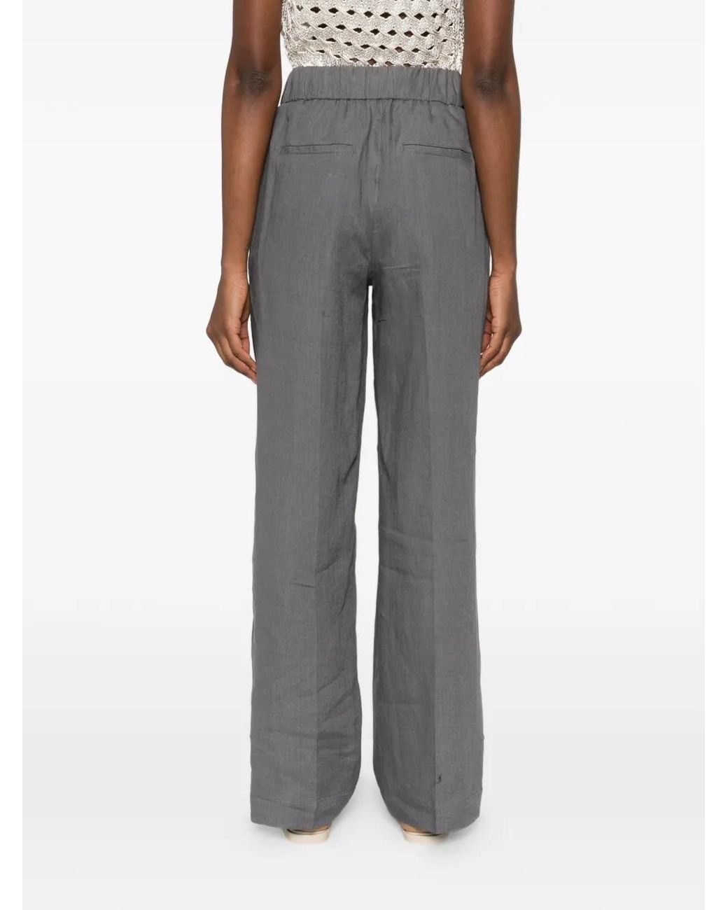 Peserico Gray Drawstring Trousers