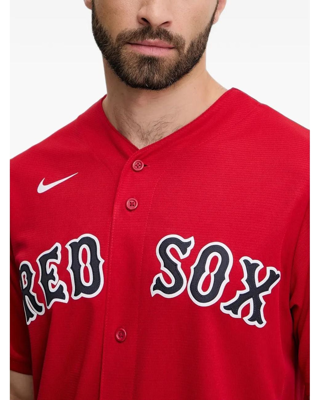 Nike Red X Mlb Sox Logo-Print T-Shirt for men