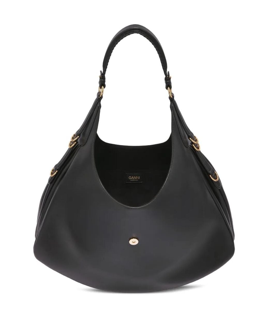 Ganni Black Kat Large Shoulder Bag