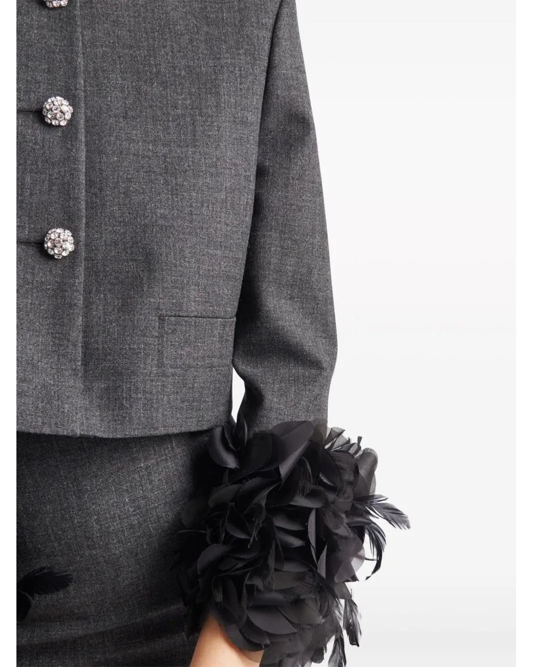 Prada Gray Einreihige Jacke