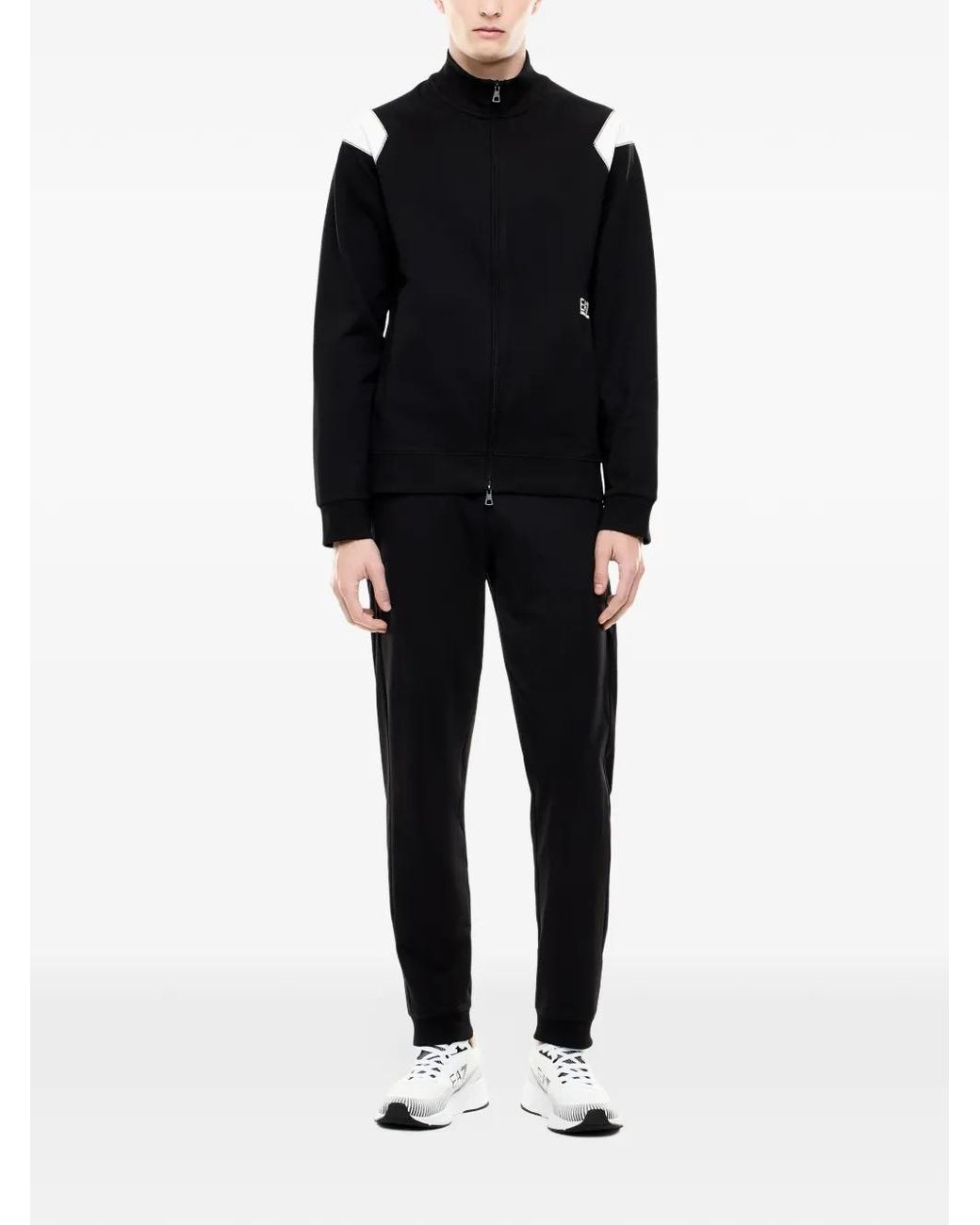EA7 Black Survêtement Zippé À Empiècements Contrastants for men