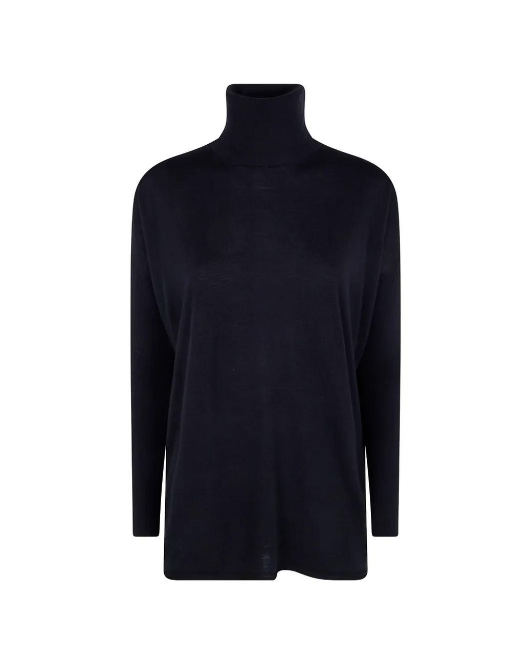 Gentry Portofino Blue Roll-Neck Fine-Knit Wool Top