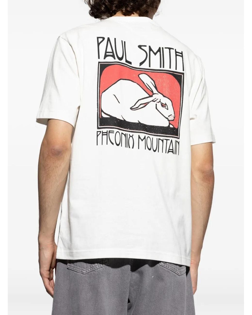 Paul Smith White Phoenix Mountain Graphic-Print T-Shirt for men