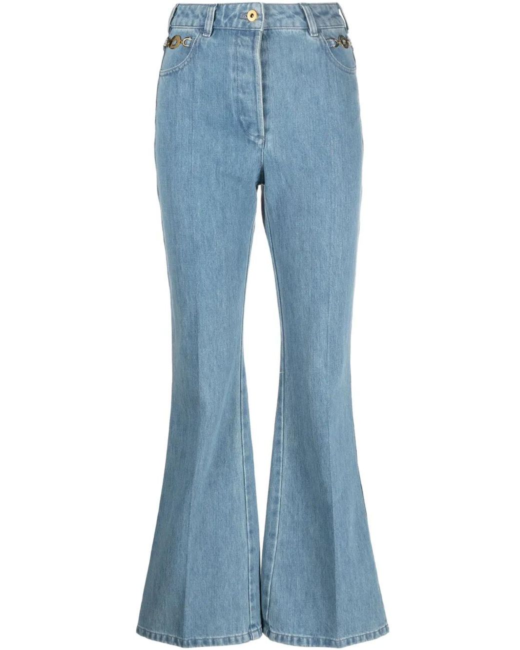 Patou Blue Belt-Loop Buttoned Jeans