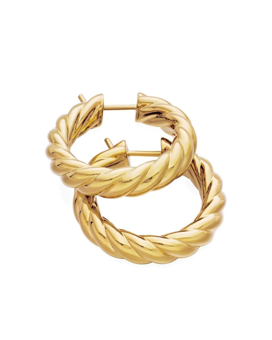 David Yurman Metallic 18Kt Sculpted Cable Hoop Earrings (25.4Mm)