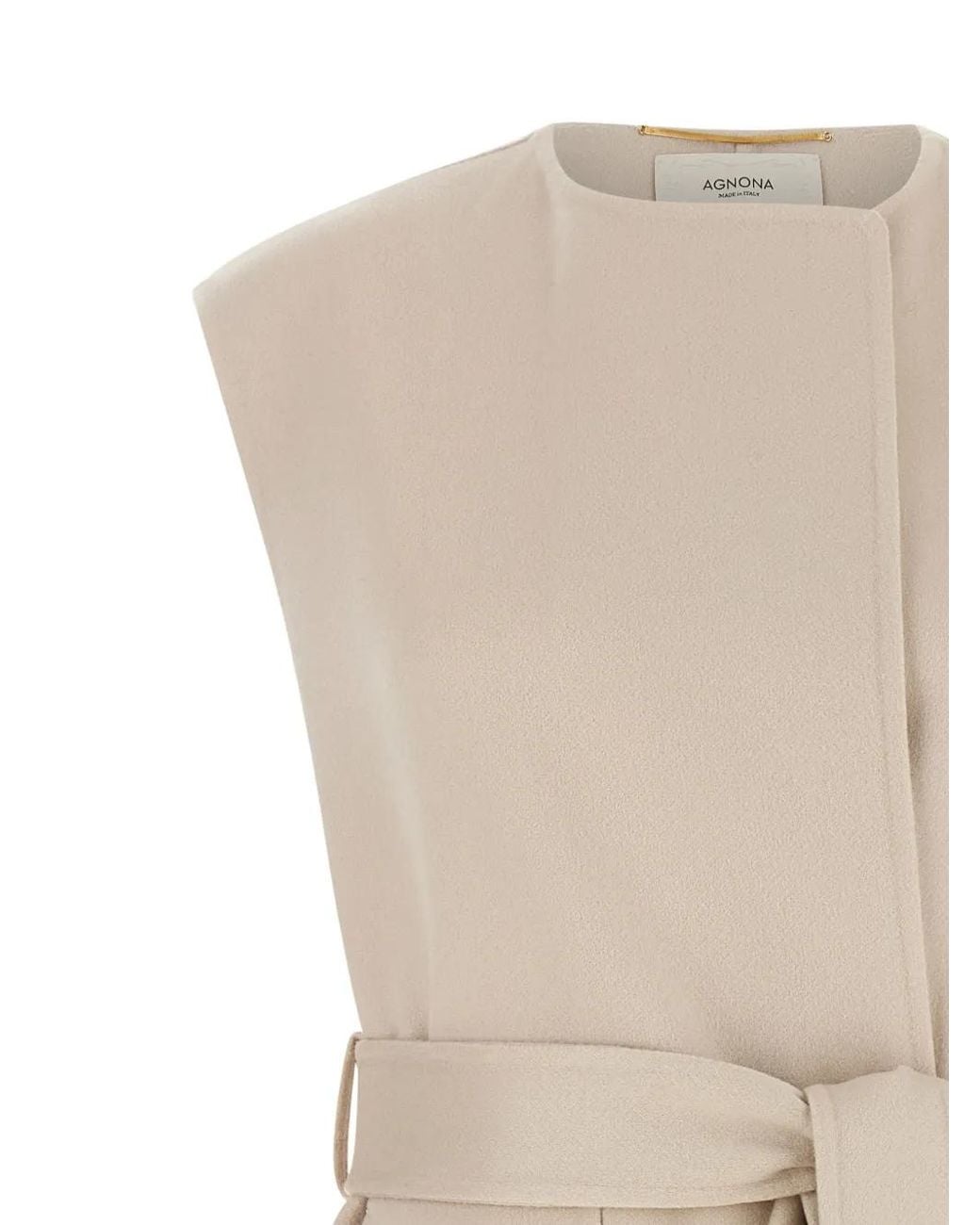 Agnona Natural Belted Cashmere Vest