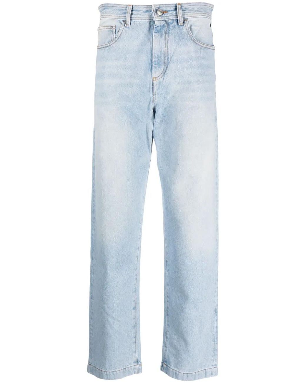 Gcds Blue Graffiti Wide-Leg Jeans for men